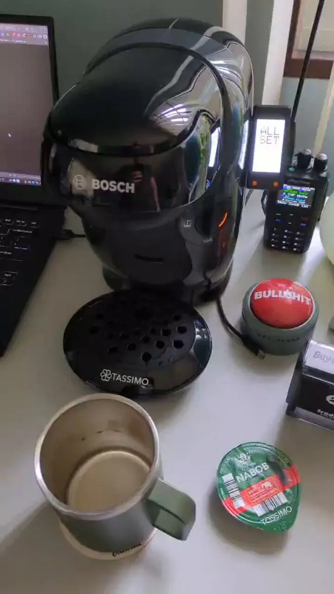 Still from Bitcoin Reef’s video: the Satoffee Tassimo in Curaçao